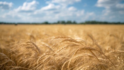 Golden wheat field during summer, a fiber-dense choice