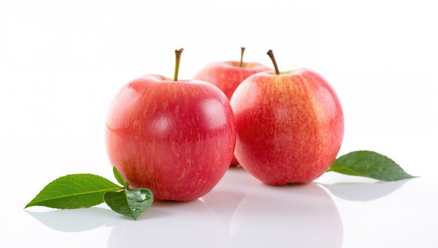 Rose apples on a white backdrop, fiber-dense choice