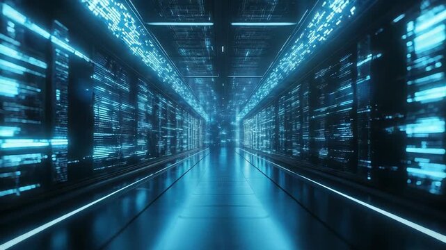 Digital data center creating an array of server lights