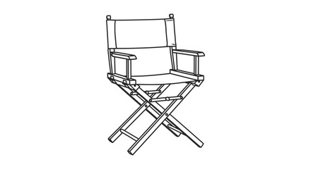 Director chair outline vector drawing design element icon art