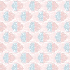 A gentle, seamless pattern featuring pastel pink and light blue abstract shapes with a distressed texture, ideal for soft backgrounds