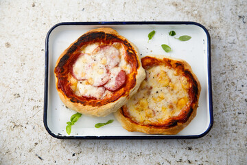 Pizza with sausage and cheese