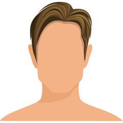 Simple Vector Graphic Of A Man With Brown Hair And No Face On A Transparent Background