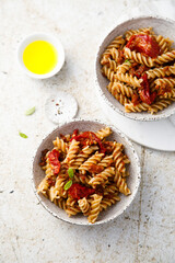 Pasta with sun dried tomatoes
