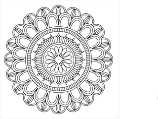 round lace ornament mandala line art