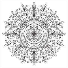 abstract floral mandala line art