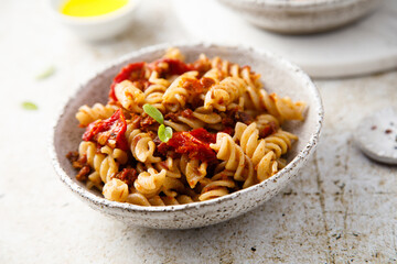Pasta with sun dried tomatoes