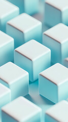 Obraz premium Abstract Light Blue Geometric Cubes