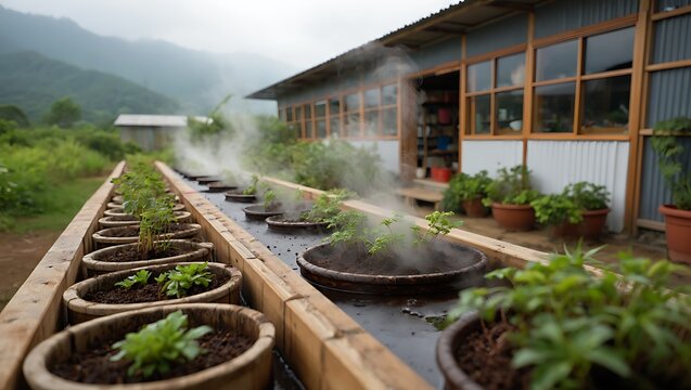 Sustainable plant propagation using fogponics in a rural environment landscape