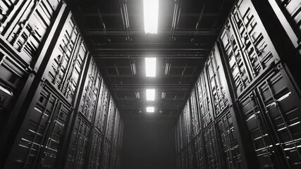 Data center server racks storing digital data - Powered by Adobe