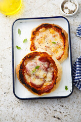 Pizza with sausage and cheese