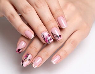 woman hands with french manicure