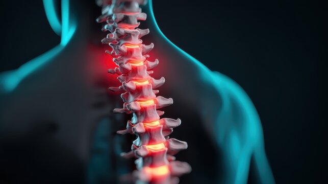 spine and pelvis of a human body on x-ray