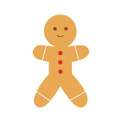 Christmas Gingerbread Man Cookie Vector Cute Holiday Cookie Festive Design
