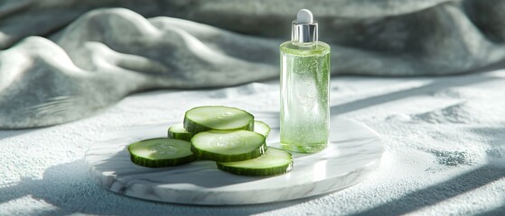 Freshly sliced cucumber and pickled baby onion arrangement