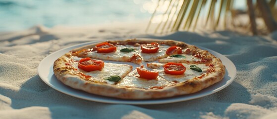 Gourmet Sliced Pizza with Fresh Tomatoes