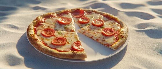 Gourmet Pizza Slices with Fresh Tomatoes