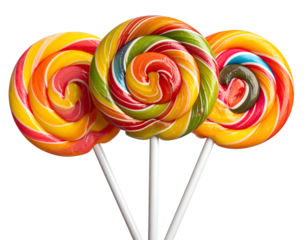 Bright, swirled, sweet confections on sticks