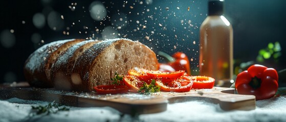 Tasty Sliced Bread and Pepper Slices