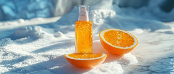 Vibrant Fresh Orange Slice on Marble