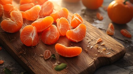 Exquisite Fresh Persimmon and Tangerine Slices