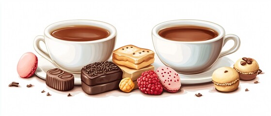 Traditional tea service with sweets arrangement