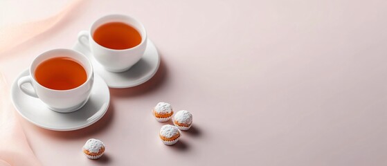 Traditional tea and sweets arrangement