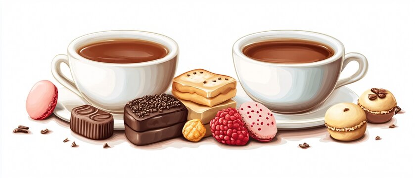 Traditional tea service with sweets arrangement