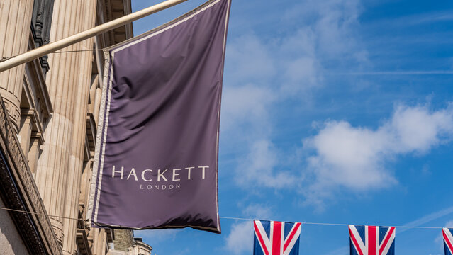 Hackett London store flag, 24 April, Central London, UK