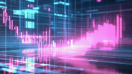 Digital stock market graph showing financial data analysis - Powered by Adobe
