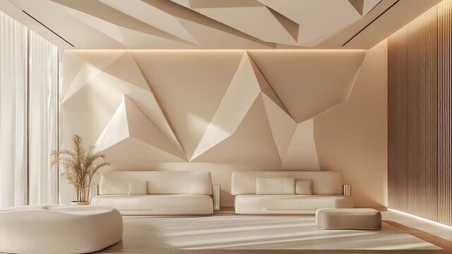 Modern minimalist interior creating luxurious abstract architectural space