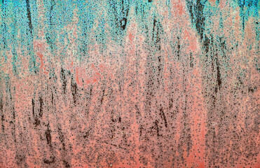 rust background in blue and pink tones