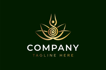 Lotus Flower Yoga Meditation Logo design vector