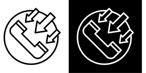 Call Center Icon Set White Style Collection