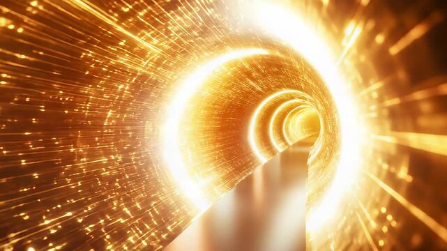 Digital data flowing through fast fiber optic tunnel