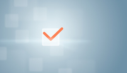 check mark in a holographic square, concept of choice