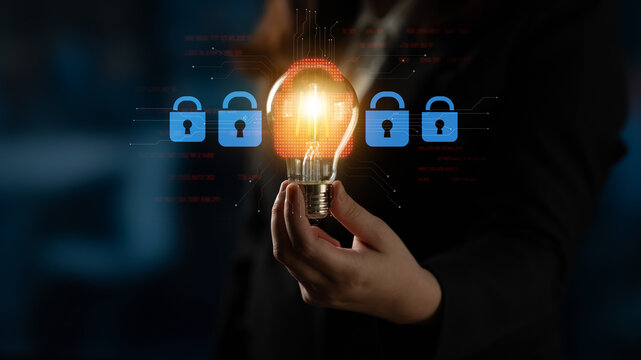 Digital security concept illustrating a cybersecurity breach, with a red unlocked padlock indicating data exposure among secure systems, emphasizing system vulnerability and risk Latch