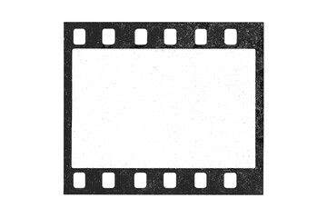 Vintage distressed film strip frame border with grunge texture and empty transparent space