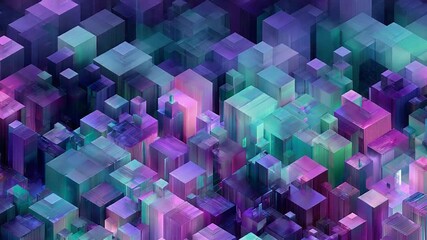 Abstract cityscape creating futuristic digital pattern with cubes - Powered by Adobe