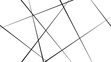 Random chaotic lines abstract geometric pattern. Black diagonal line isolated on white background.