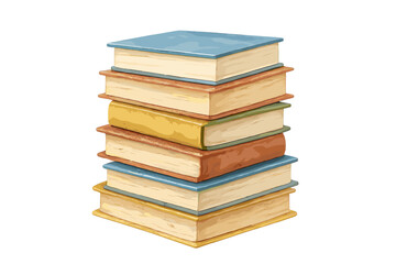 Colorful stack of vintage hardcover books representing education and knowledge