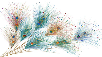 Abstract Colorful Peacock Feathers Vector Illustration