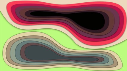 Abstract background with layered shapes in multiple colors and paper cut style