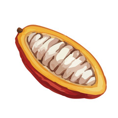 Watercolor-style cocoa bean illustration