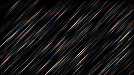 Abstract dark background with dynamic diagonal light streaks and colorful lines creating a modern digital pattern. - Powered by Adobe
