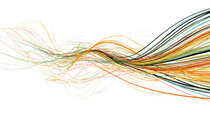 Colorful Abstract Flowing Lines on White Background