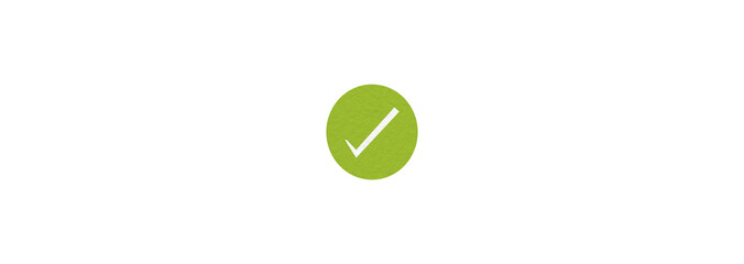 Light green check mark isolated on transparent background.