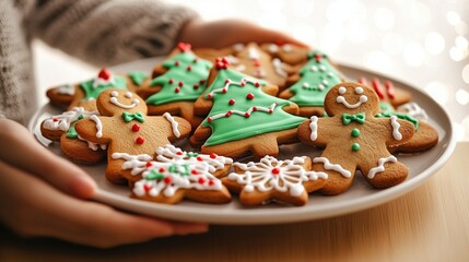 Festive Homemade Christmas Gingerbread Cookies Assortment – Professional Holiday Baking Photography for Bakery Marketing, E-commerce Sales & Seasonal Branding