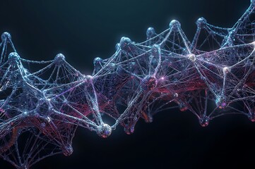 Abstract network structure with glowing nodes and connections