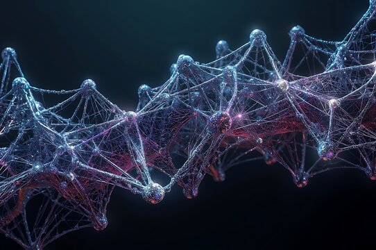 Abstract network structure with glowing nodes and connections
